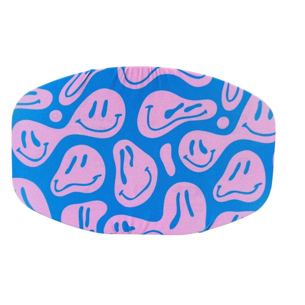 NWT GoggleSoc Pro Soc Goggle Cover Trippy Smiley Faces Blue Pink